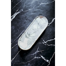 Marble Beton Çok Amaçlı Sunum Servis Tepsisi, Dekoratif Sunumluk ,organizer Takılık Gri