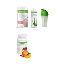 Herbalife Ahududu Beyaz Çikolata Shake - Aloe Suyu - 50 Gr Şeftali Aromalı Çay Ve Shaker Seti