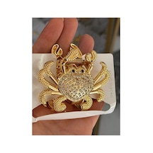 Gold Yengeç Model Taş Detaylı Toka