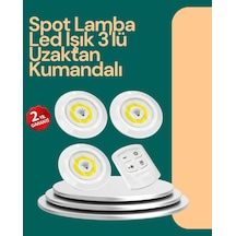 Hubrendy Tekno Uzaktan Kumanda İle Kontrol Edilebilen Yapışkanlı 3 Lü Kablosuz Led Spot Lamba
