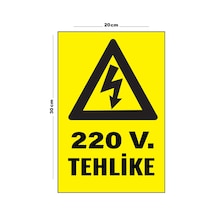 Metal 220v Tehlike 20cm X 30cm A4 Büyüklüğünde Uyarı Levhası Yönlendirme Tabelası