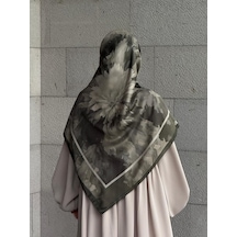 Qalortex Scarf Pamuklu Soft Luna Desen Eşarp-zeytin Yeşili