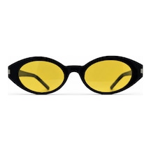 Pilook Oval Cat Eye Fotokromik Antifar Sarı Cam Güneş Gözlüğü Siyah