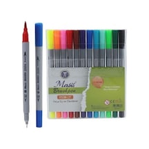 Brushpen Çift Uçlu Fırça Uç Ve Fineliner Uçlu 12 Renk Pvc Paket