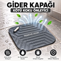 Kötü Koku Önleyici Silikon Mat Banyo Mutfak Lavabo Balkon Gider Tıpası Kapağı Böcek Önleyici Ve Koku Giderici Kapak Gri Renk 1 Adet