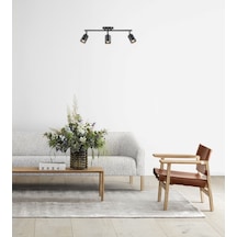 Riolight Modern Led Spot,led Avize Siyah Metal Gövde 3xgu10 5w 3000k 360derece Hareketli Başlık Spot 3'lü Siyah