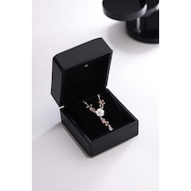 925 Ayar Gümüş Işıklı Kutuda Rose Kaplama Manolya Çiçeği Sarmaşık Kolye Rose Gold