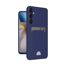 Samsung Galaxy  Uyumlu  A26 Kılıf Kelvin Kartvizitli Silikon - Lacivert Çok Renkli