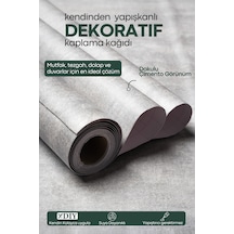 Technojet Kendinden Yapışkanlı Dokulu Çimento Görünümlü Mutfak Duvar Dolap Masa Kaplama 60cmx100cm