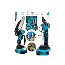 2'li Set 21 Volt 2 Akülü Çelik Şanzuman 2 Pala Zincirli Şarjlı Da