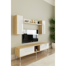 Tvr1502dbs Meyra Tv Ünitesi Takımı Safirmeşe-beyaz-sılver 150cm Safirmeşe - Beyaz - Gümüş