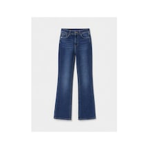 LC Waikiki Alıta Cıty Farkıyla Lcw Jeans İndigo Denim Düz İspanyol & Flare Yüksek Bel İspanyol Paça Kadın Jean İndigo - 925400035 İndigo
