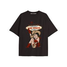 Kalic Studio Betty Boop Las Vegas Oversize T-shirt Siyah