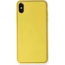 Newface Apple Uyumlu İphone Xs Max Kılıf Coco Deri Silikon Kapak - Sarı