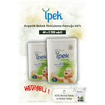 İpek Organik 2'li Bebek Temizleme Pamuğu 60'lı Ve Rosie Pamuk Hediye