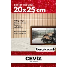 Gerçek Camlı 21lik Düz 20 X 25 Kahverengi Fotoğraf Resim Çerçevesi Ayaklı Arkalık Veya Duvara Asma