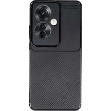 Oppo Reno 11f Kılıf Auto Focus Karbon Kapak Siyah