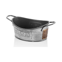 The Mia Galvaniz Ekmek Servisi 28 x 17 CM Antrasit