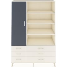 Hyperion Dolap 8 Raflı 6 Çekmeceli Tek Kapaklı 132x44x195 Aytaşı-antrasit/aytaşı Antrasıt/aytası