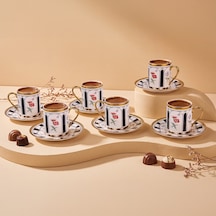 Aryıldız Best 12 Parça 6 Kişilik Kahve Fincan Takımı Siyah 90 Ml Çok Renkli
