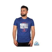 Manta Mnt 2406 S. Yaka Pota Baskılı Erkek T-shirt-23606 Lacivert
