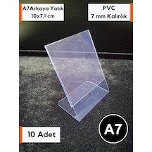 10 Adet Pvc Etiketlik A7 Ayaklı Açılı Dik Boyut 10x7,5 Cm Stand