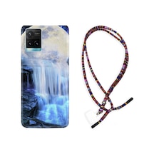 Vivo Y21 Kılıf Rasta Boyun Askılı Blue Moon 1308 Siyah