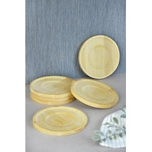 Bambu Serisi 10 Cm Genişlikte Yuvarlak 6'lı Çay Bardağı Altlığı 1