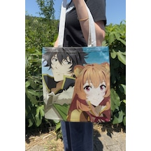 Zipzap The Rising Of The Shield Hero V3 Yazlık Kışlık Çift Taraflı Kanvas Baskı Bez Çanta Anime Çantası