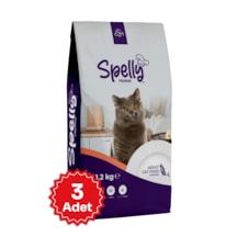 Spelly Premium Somonlu Kısırlaştırılmış Yetişkin Kedi Maması 3 x 1200 G