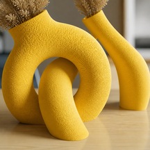 Bezos 3d Baskı Interlocking Vazo - İç İçe Geçen Dekoratif Vazo-sarı Nxrlvng