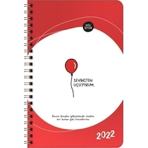 2022 Sevinçten Uçuyorum Haftalık Ajanda 13 X 19,5 Cm Kırmızı-beyaz