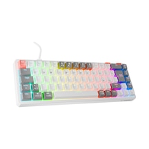 Rampage Yoru Mini Beyaz/gri Type-c Red Swich Q Mekanik Oyuncu Klavyesi