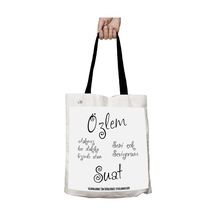 Art Hediye Siyah Kulplu Kişiye Özel Seni Çok Seviyorum Her Dakika Yıkanabilir Okul Omuz Çanta Çok Renkli