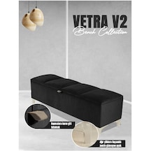 Vetra V2 Sandıklı Puf  Antrasit Dilimli Model Sandıklı Bench Puf - Sandıklı Yatak Ucu Bankı