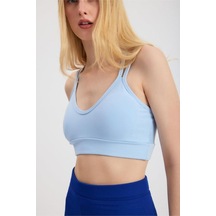 Sırt Çapraz Askılı Crop Bluz - S504567 Mavi