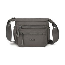 Smart Bags K.gri Küçük Boy Hafif Kumaş Çok Cepli Kadın Postacı Omuz Çantası