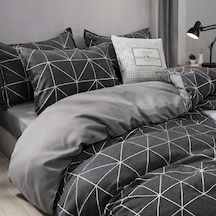 Tek Kişilik Nevresim Takımı 160x220cm 2 Yastık Kılıfı Gri