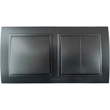 Elbi Zena Füme İkili Set Anahtar + Komütatör
