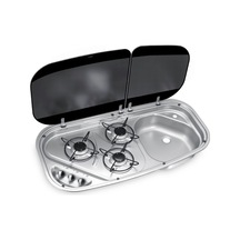 Dometic Hsg 3436 3 Ocaklı. Camlı Gazlı Ocak Ve Evye