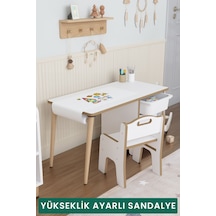 3 Çekmeceli Aktivite Masası Çocuk Masa Sandalye Seti Oyuncak Dolabı -tek Sandalyeli -rulo Seti Dahil Çok Renkli
