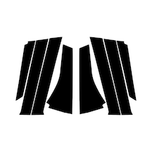 2014-2018 İçin Honda Fit 8 Adet / Set Sol Ve Sağ Sürüş İçin Evrensel B Sütunu Dekorasyon Çıkartmaları Siyah 1 Adet