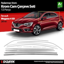 S-dizayn Renault Megane 4 Sd Krom Cam Çerçevesi 12 Prç. 2016-2020 A+ Kalite
