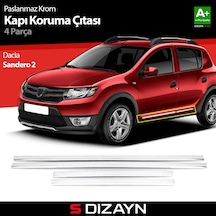 S-Dizayn Dacia Sandero 2 Stepway Kapı Koruma Çıtası Krom 2013-202
