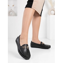 Nesilshoes Eliz 25700 Siyah Hakiki Soft Deri Günlük Kadın Ayakkabı