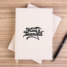 King Diamond Logo Çizgisiz Kanvas Defter Krem