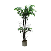 Cihan Çiçekçilik Benjamim 100 Cm Yapay Ağaç 12x12 Metal Saksı Beyaz- Yeşil