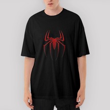 Spiderman Suit Oversize Siyah Tişört