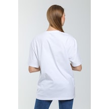 Kadın Bisiklet Yaka Regular Fit Air Baskılı Tişort Spr21yk23 001