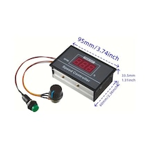 Meridiangoods 1 Adet Dc Motor Hız Kontrol Cihazı Dijital Ekranlı Pwm 30a 6 60v Başlat Durdur Anahtarı
